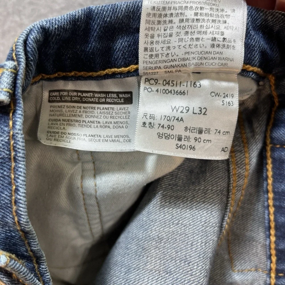 Levis 511 Jeans‎ Mens 29X32 Blue Slim Straight Dark Faded American Denim